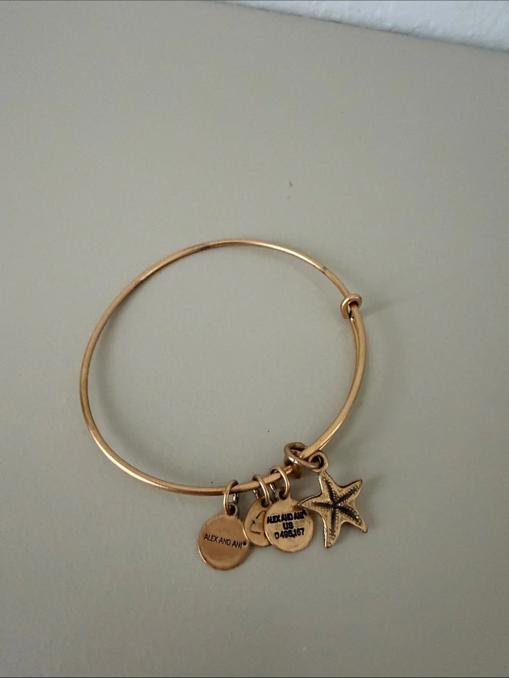 Alex and Ani Gold Starfish Charm Bangle Bracelet